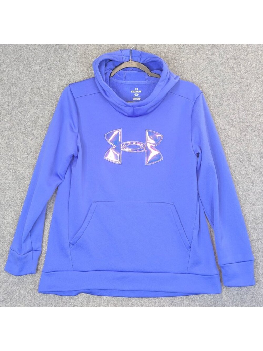 Under Armour Youth XL Loose Fit Blue Hoodie YXL Fleece Pullover Sweatshirt UA